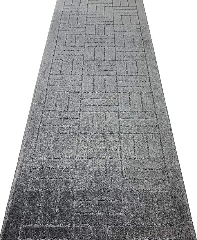27 Ft Charcoal Extra Long Hallway Runner Rug, Non Slip Washable | Indoor Soft - Image 3