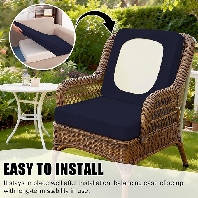 4Pcs Outdoor Cushion Covers, Patio Cushion Covers | Replacement, Stretch - Image 5