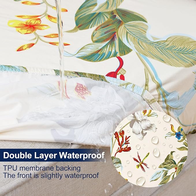 Smiry Waterproof Patio Cushion Covers, Stretch Outdoor Furniture Covers | Couch - Image 2