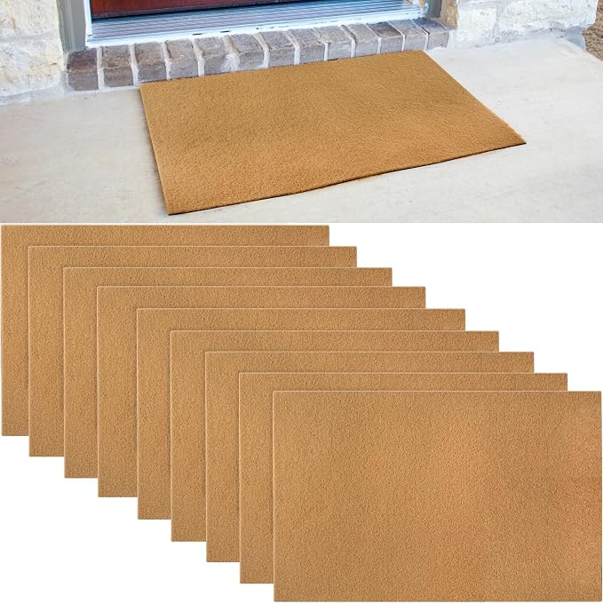 9 Pack Coir Doormats, 30x17 Inch Artificial Blank Door Mats by Unknown
