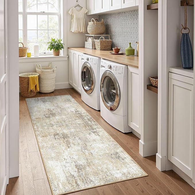 RELEANY Washable Runner 2'x10' Abstract Area Rug - Image 3