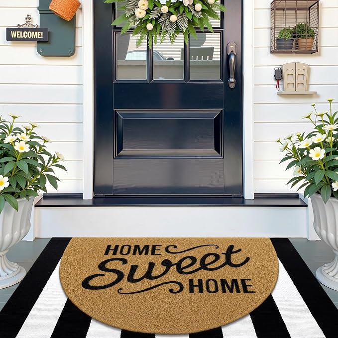 OLANLY Half Circle Front Door Mat, Low Profile Doormat, Stain and Fade Resistant - Image 7