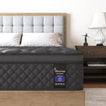 Queen Mattress, Hybrid Mattresses 10 Inch Euro Top Medium Firm for Back & Lumbar Support, 100 Night Trial, Individual Pocket Spring Bed for Motion Isolation & Pressure Relief Black