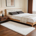 White Rabbit Striped Plush Rug 2'x6', Fluffy Faux Fur Shaggy Area Rug by CHOVY