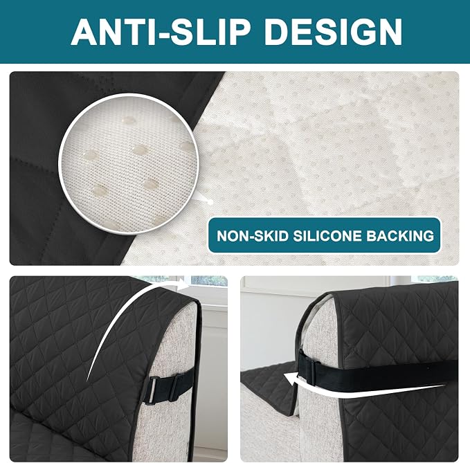 Turquoize 100% Waterproof Futon Cover Futon Slipcover Washable Armless Sofa Bed - Image 4