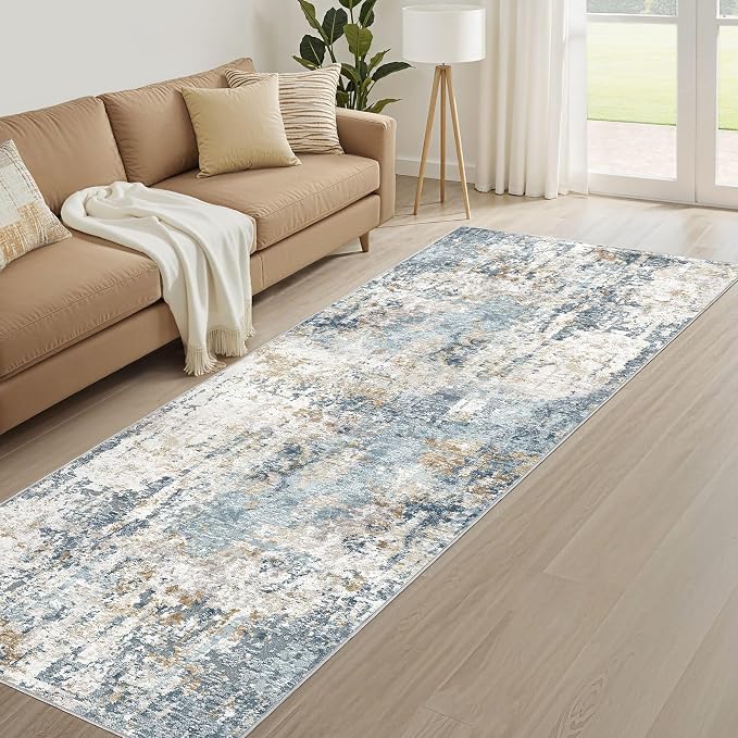 LOONGRUG Runner Rug 2x6 Washable Non-Slip Kitchen Neutral Modern Rug | Abstract - Image 8