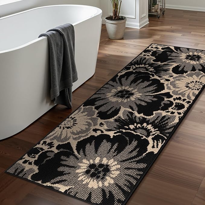 Findosom Hallway Runner Rug 2x5, Non Slip High-Low Textured Floral Washable - Image 8