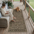 2x6 Brown Linen Look Washable Runner Rug by HUGEAR