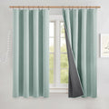 NICETOWN Seafoam Green 100% Blackout Short Curtains W52 x L48 in, Thermal by NICETOWN