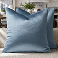 GIGIZAZA Stone Blue Velvet Throw Pillow Covers 22x22 Pack of 2 | Decorative by GIGIZAZAFocusingonhomedecoration