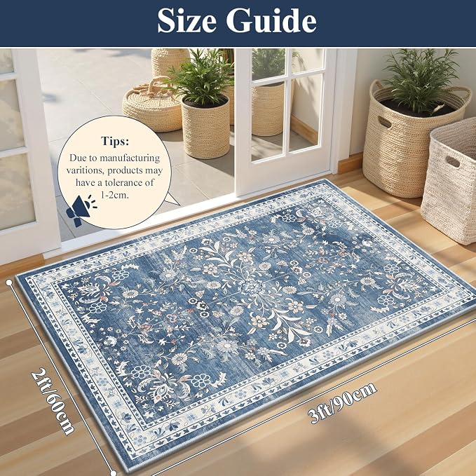 Yamaziot 2x3 Washable Entryway Rug Non Slip Indoor Door Mat, Stain Resistant - Image 2