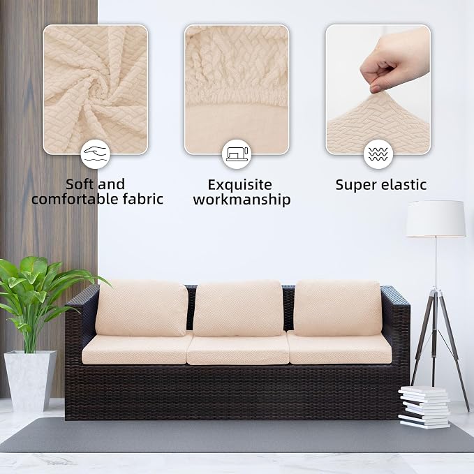 8PCS Patio Cushion Covers.Patio Furniture Couch SeatSlipcovers | Washable - Image 3