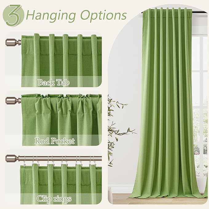 100% Blackout Curtains 102 Inch Length 2 Panels Set - Image 5