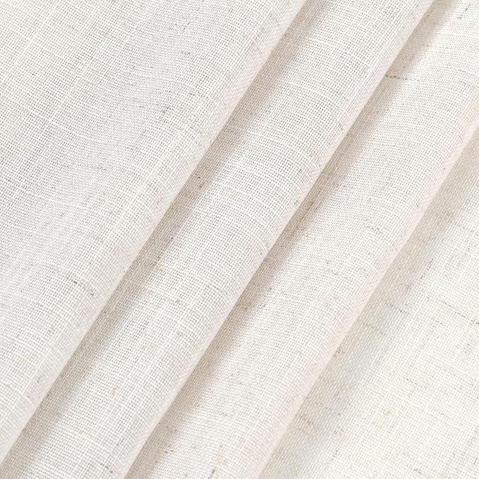 Ivory White Linen Curtains 63 Inches Long - Image 4