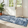 Rugflix 2x7 Runner Rug for Hallway, Washable Navy Blue Kitchen Runners | by RugflixAreaRugs
