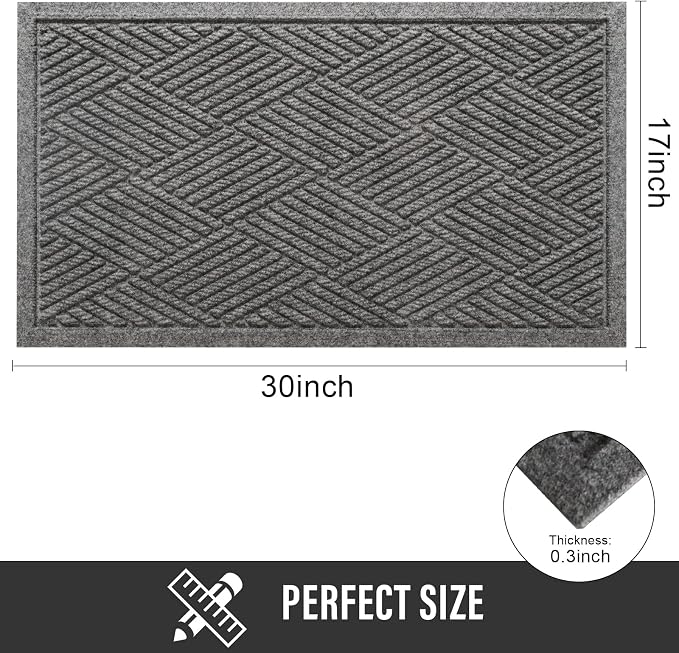 Sturdy Front Door Mat, Absorbent Muddy Dirt Resist Welcome Door Mats Outdoor - Image 2