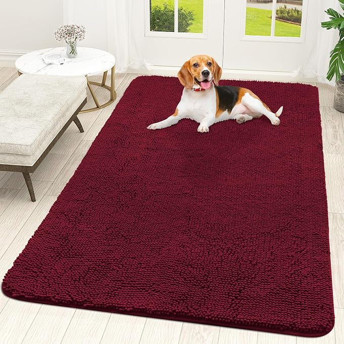OLANLY Dog Door Mat for Muddy Paws 70x46, Super Absorbent Chenille Mud Mat | by OLANLY