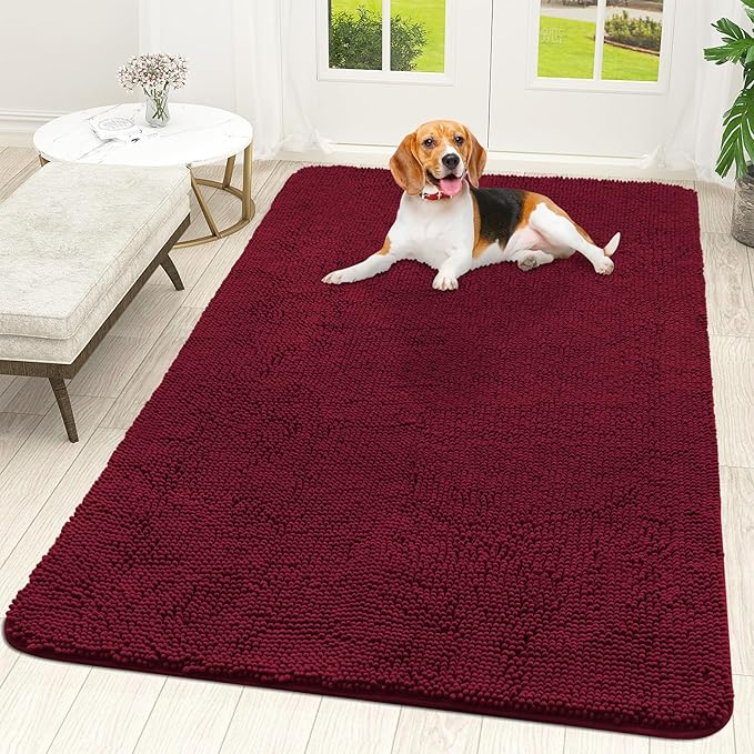OLANLY Dog Door Mat for Muddy Paws 59x35, Super Absorbent Chenille Mud Mat | by OLANLY