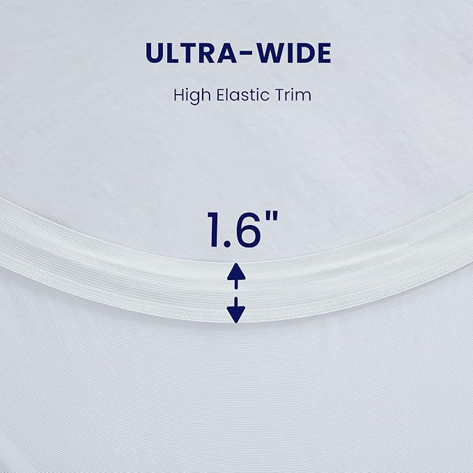 SLEEP ZONE Full Size Cooling Mattress Topper for Double Bed, Premium Zoned Cool Mattress Pad Cover, Padded Mattress Protector Breathable Washable, Deep Pocket 8-21" (White, Full)