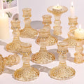 Gold Candle Holder Set of 12, Glass Taper Candle Holders, Gold Candlestick Holders, Candle Stick Holder for Table Centerpieces, Wedding, Christmas & Home Decor