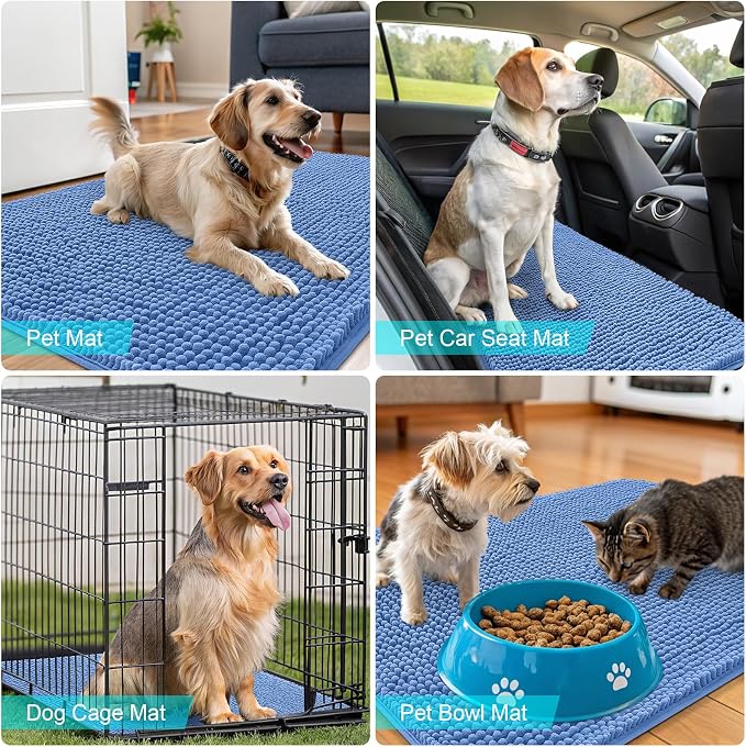 OLANLY Dog Door Mat for Muddy Paws 32x20, Super Absorbent Chenille Mud Mat | - Image 6