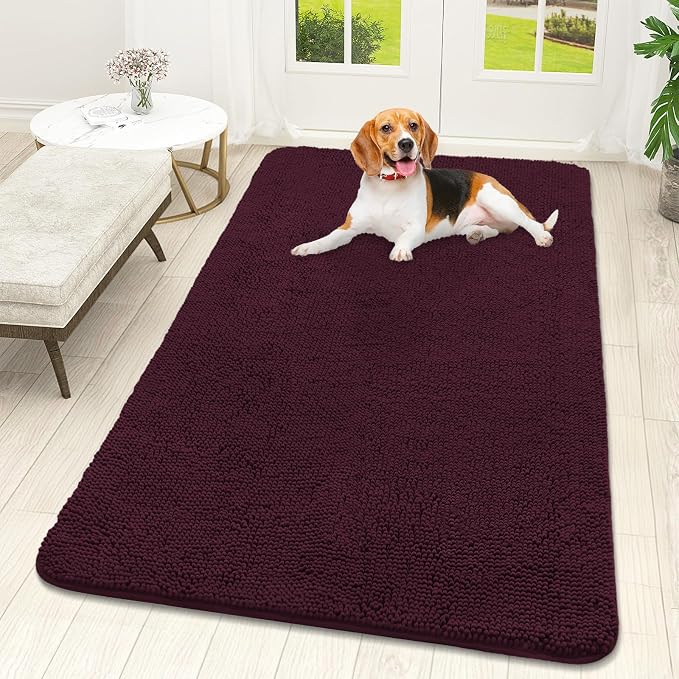 OLANLY Dog Door Mat for Muddy Paws 59x32, Super Absorbent Chenille Mud Mat | by OLANLY