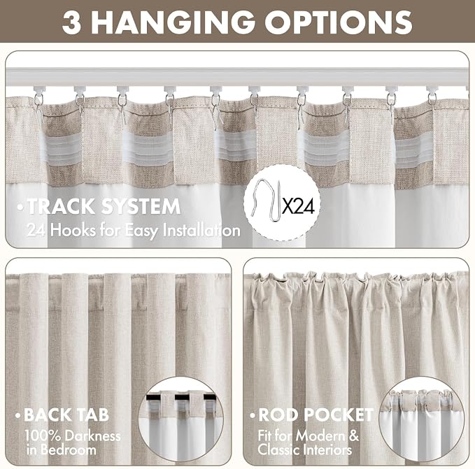MIULEE 100% Blackout Linen Curtains - Image 5