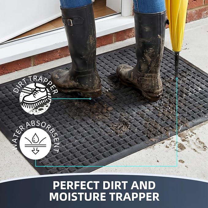 Front Door Mat Outside Entrance, Heavy Duty Waterproof Doormat | 73"x46" - Image 2