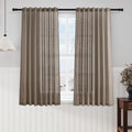 Dark Taupe Linen Sheer Curtains 54 Inch Length 2 Panel Set Back Tab Rod Pocket by Nanspring