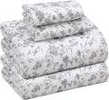 RUVANTI Flannel Sheets Queen Size - 100% Cotton Double Brushed Bed Sheets, Deep Pockets 16 Inches Queen Sheet Set, All Seasons Breathable & Extra Soft - Warm & Cozy, 4 Piece, Vintage Flora