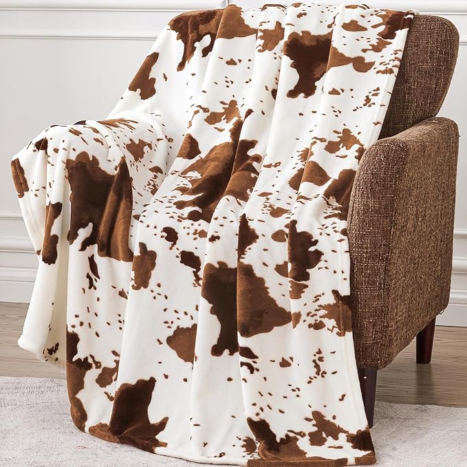 Edenleaf Cow Print Blanket, Ultra Cozy Cow Throw Blanket by Edenleaf