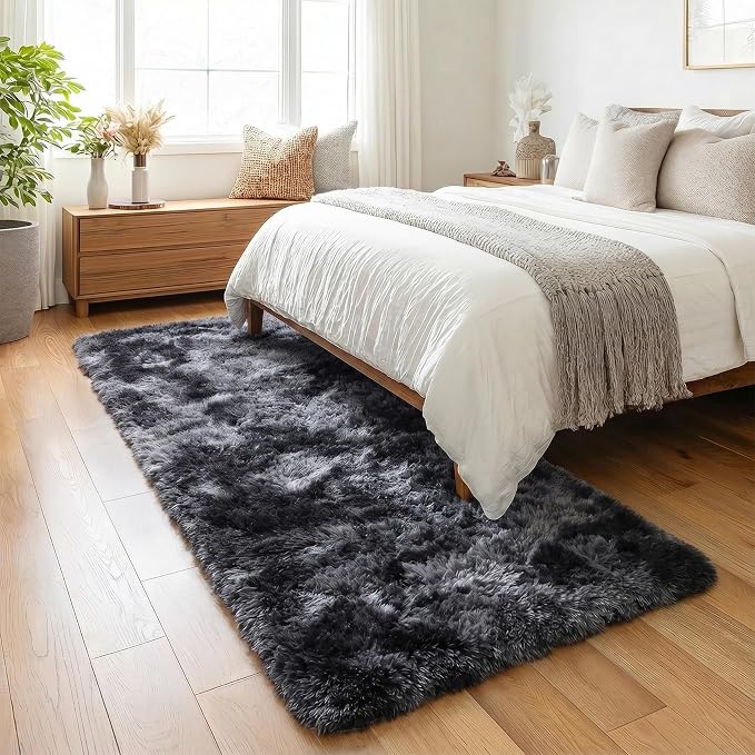 Super Soft Runner Rugs for Hallway 2' x 6', Abstract Grey Bedroom Rugs | Plush - Image 4