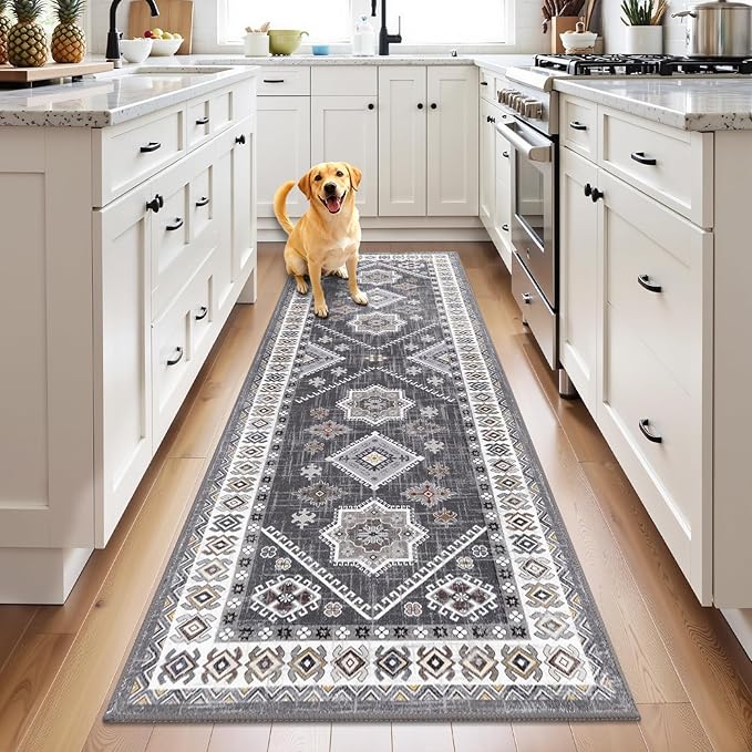 HEBE Boho Kitchen Mats for Floor 24''x72'', Non Slip Washable Runner Rug | by HEBE