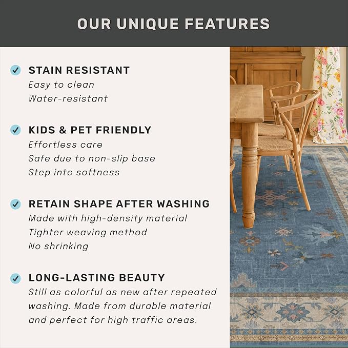 Blue Boho 3x20 Extra Long Hallway Runner Rug - Image 5