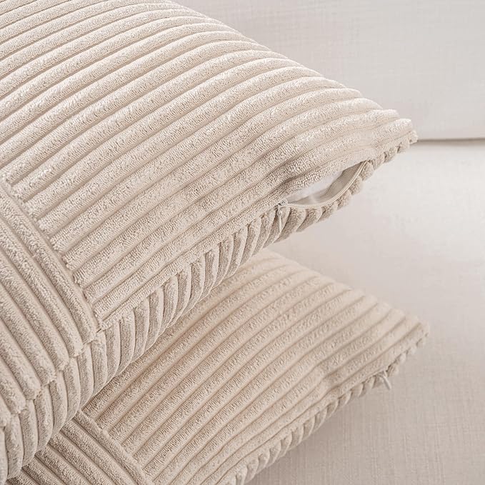 Fancy Homi 2 Packs Tan Decorative Throw Pillow Covers 16x16 Inch - Image 4