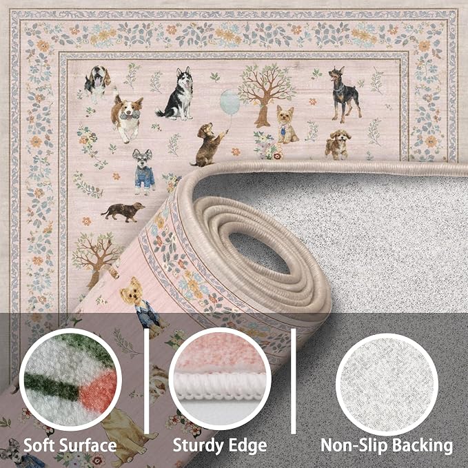 Pink Floral Hallway Runner Rug 2x10 - Image 6