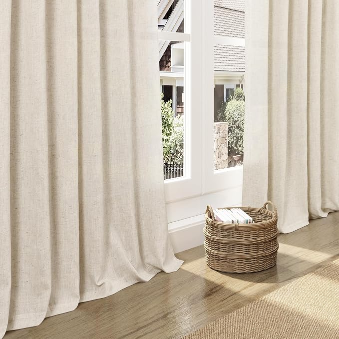 Linen Curtains 84 Inch Length 2 Panels Set - Image 5