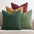 MIULEE Soft Decorative Chenille Pillow Covers Christmas Dark Green 18x18 | Pack by MIULEE
