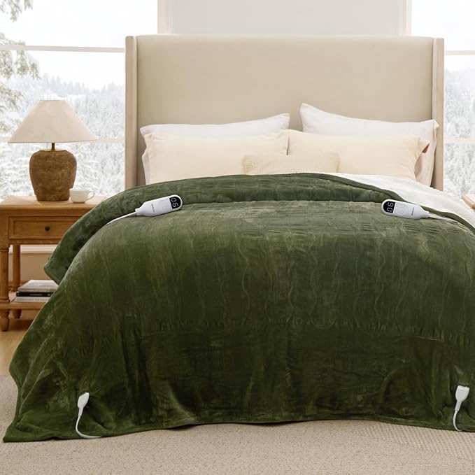 Bedsure Heated Blanket King Size, Dual Control Electric Blanket, 6 Heat/6 Timer - Image 9