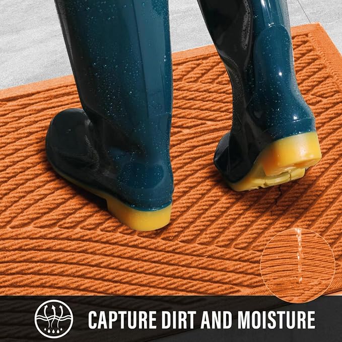 Sturdy Front Door Mat, Absorbent Muddy Dirt Resist Welcome Door Mats Outdoor - Image 2