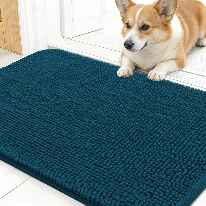 OLANLY Dog Door Mat for Muddy Paws 24x16, Super Absorbent Chenille Mud Mat | by OLANLY
