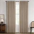 MIULEE 100% Blackout Linen Curtains 42 x 63 Inch Copper Brown 2 Panels | by MIULEE