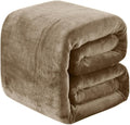 Fleece Blankets for All Season - Premium Lightweight Anti-Static Throw for Travel Size Bed Extra Soft Brush Fabric Warm Sofa Thermal Blanket 51" x 60"(Taupe)