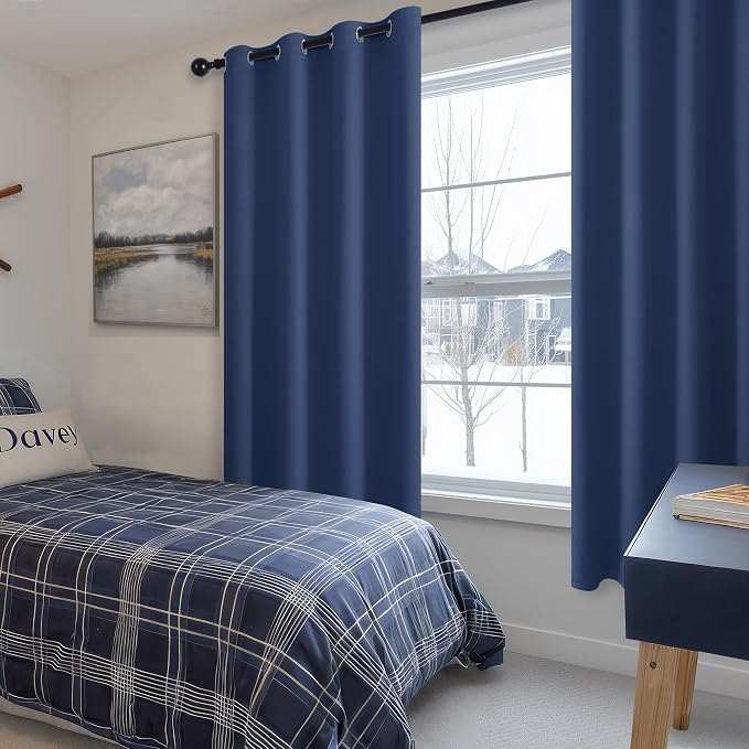 Blackout Curtains for Bedroom, 52 x 63 Inches Length, Window Curtains for - Image 6