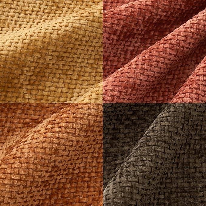 MIULEE Decorative Chenille Fall Pillow Covers Orange Brown 18x18 Pack of 4 | - Image 8
