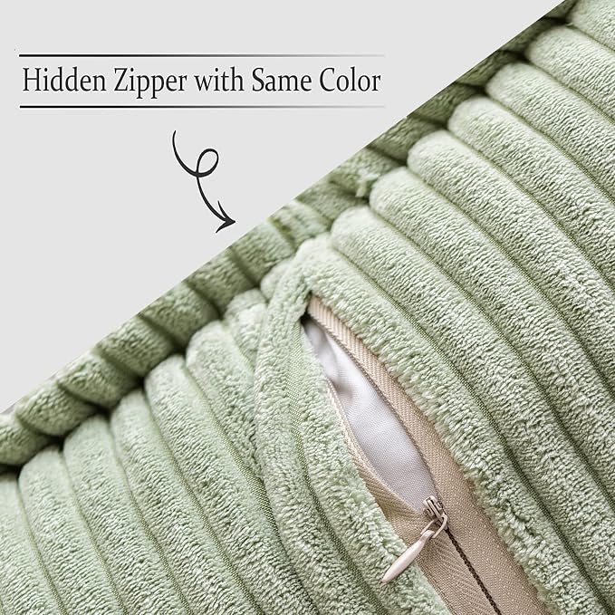 MIULEE Decorative Lumbar Throw Pillow Covers 12x20 Inch Sage Green 2 Pack | - Image 3