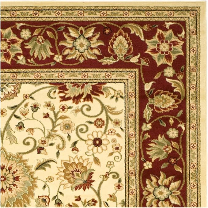 SAFAVIEH Lyndhurst Collection 8' Round Ivory/Red LNH212K Traditional Oriental - Image 6