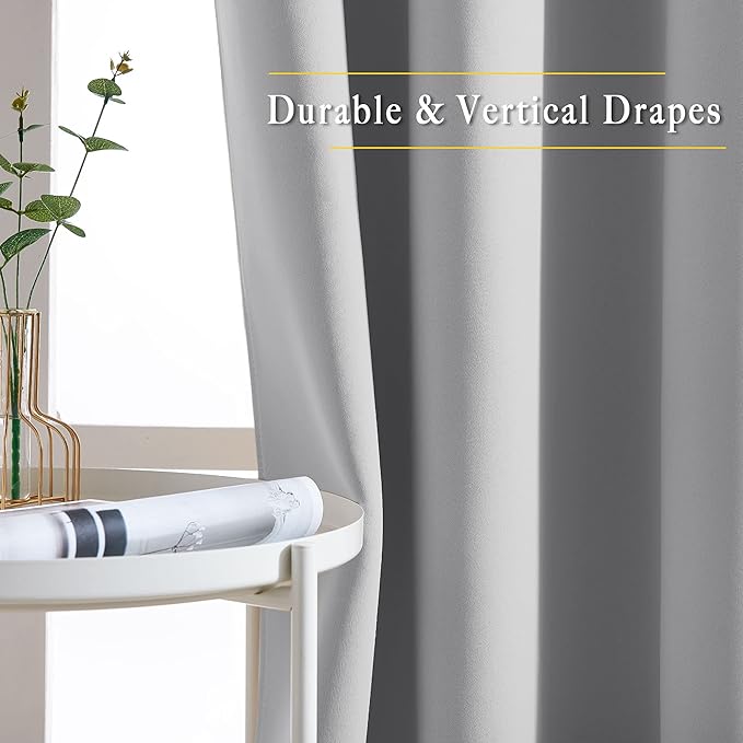 NICETOWN Silver Grey Curtains and Drapes - Image 5
