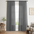 Blazer Grey Curtains Linen Blend Light Filtering Back Tab Curtain 84 Inches Long by Nanspring