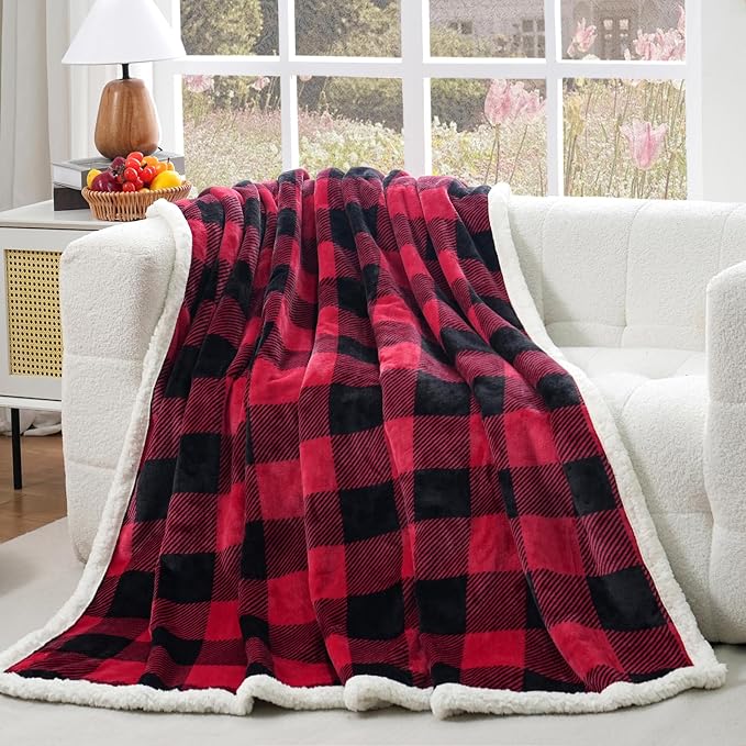 PU MEI Sherpa Fleece Throw Blanket 80" x 90" Reversible Plush Fluffy Large Big - Image 5
